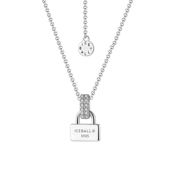 Ribbon flat lucchetto necklace (WG,G)