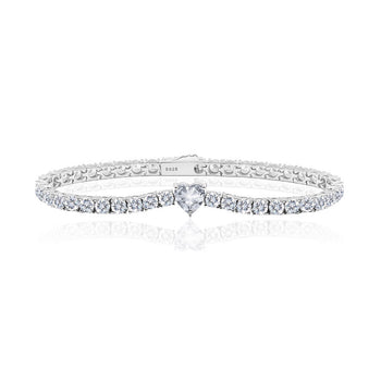 Ice single heart tennis bracelet (WG)