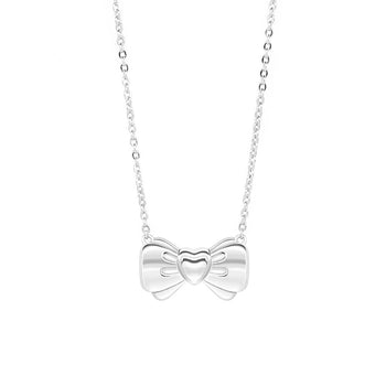 Ribbon heart necklace (WG)