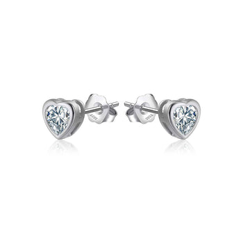 Ice block heart earring (WG)