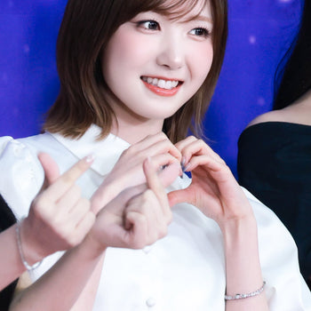 Ice block pink&white heart tennis bracelet (WG)