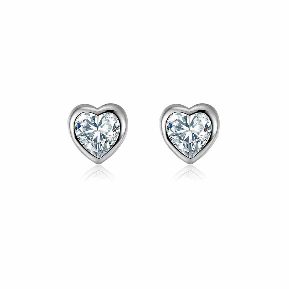 Ice block heart earring (WG)