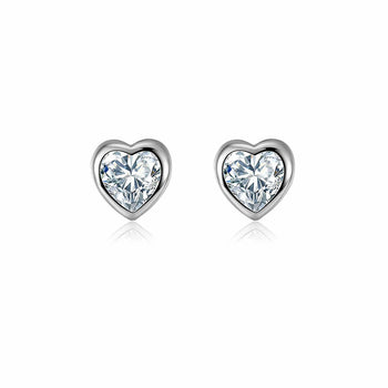 Ice block heart earring (WG)