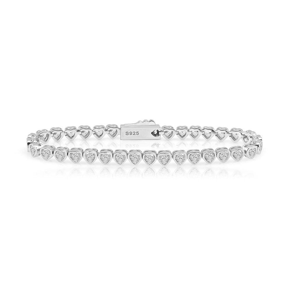 Ice block heart tennis bracelet (WG)