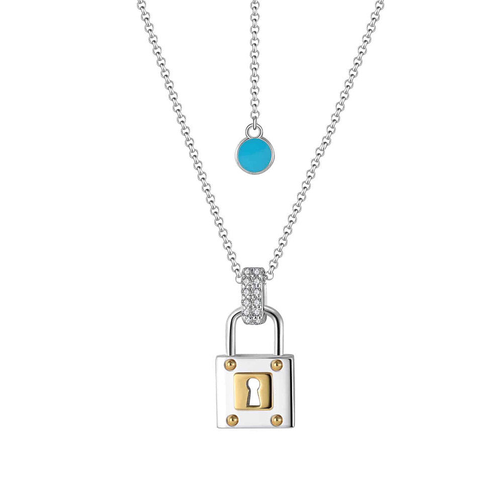 Square lucchetto necklace (WG,G)
