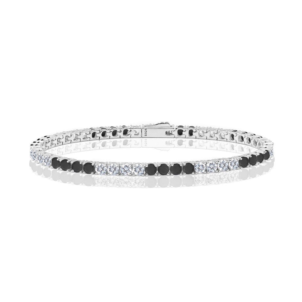 Ice tennis bracelet 3mm (WG+OBSIDIAN BLACK)