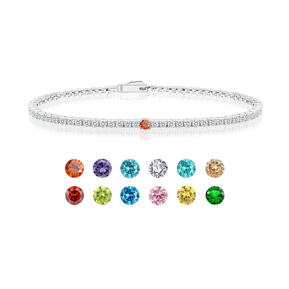 Birth stone tennis bracelet