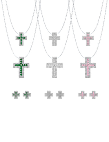 Ice double croce necklace set